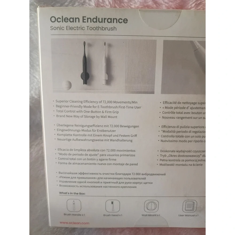 Oclean Endurance Sonic Electric Toothbrush E5501 White USB-C Rechargeable 72,000